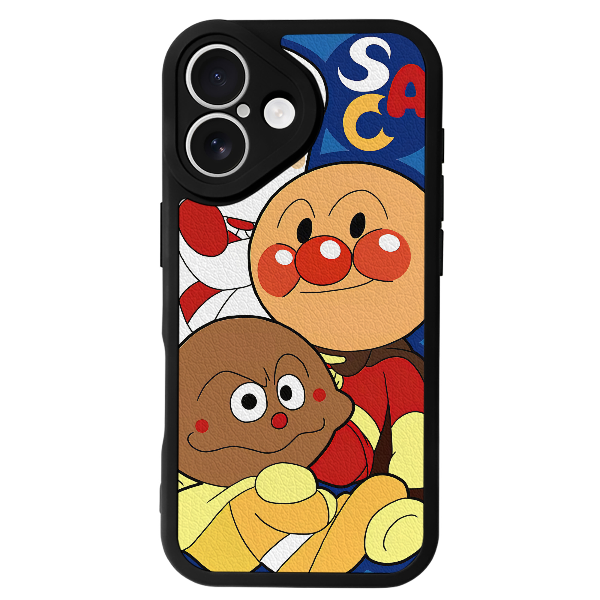 （画像用） アンパンマン Anpanman 【iPhone 16シリーズ対応】シリコンスマホケース（レザー調） 材質：シリコン